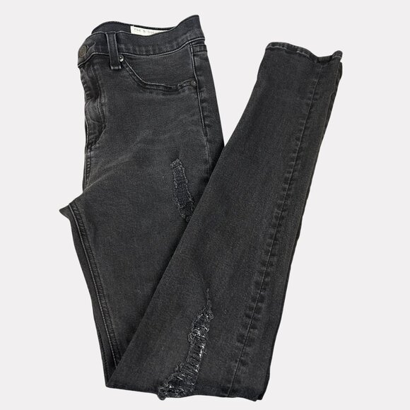 Rag & Bone High Rise Jegging Distressed Womens 30 Black Skinny Leg FIve Pocket - Picture 11 of 11